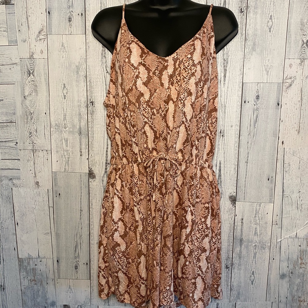 H&M Pink Snake Skin Romper With POCKETS! Large
